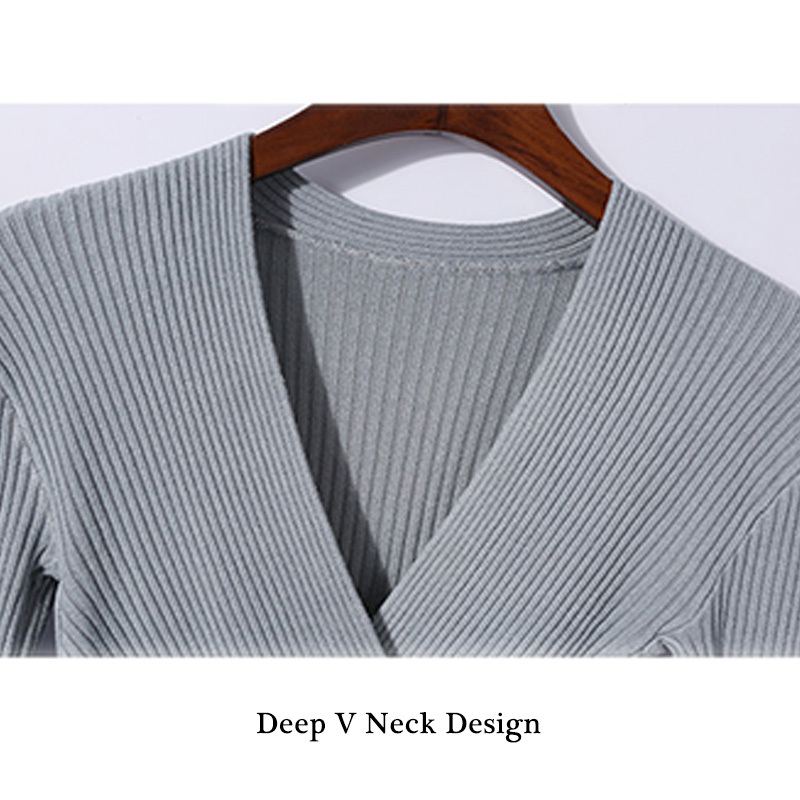 Sexy Winter Knitted Sweater V Neck Cashmere Sweater Female Women Sweaters And Pullovers Long Sleeve Slim Sweater Jumpers 201224