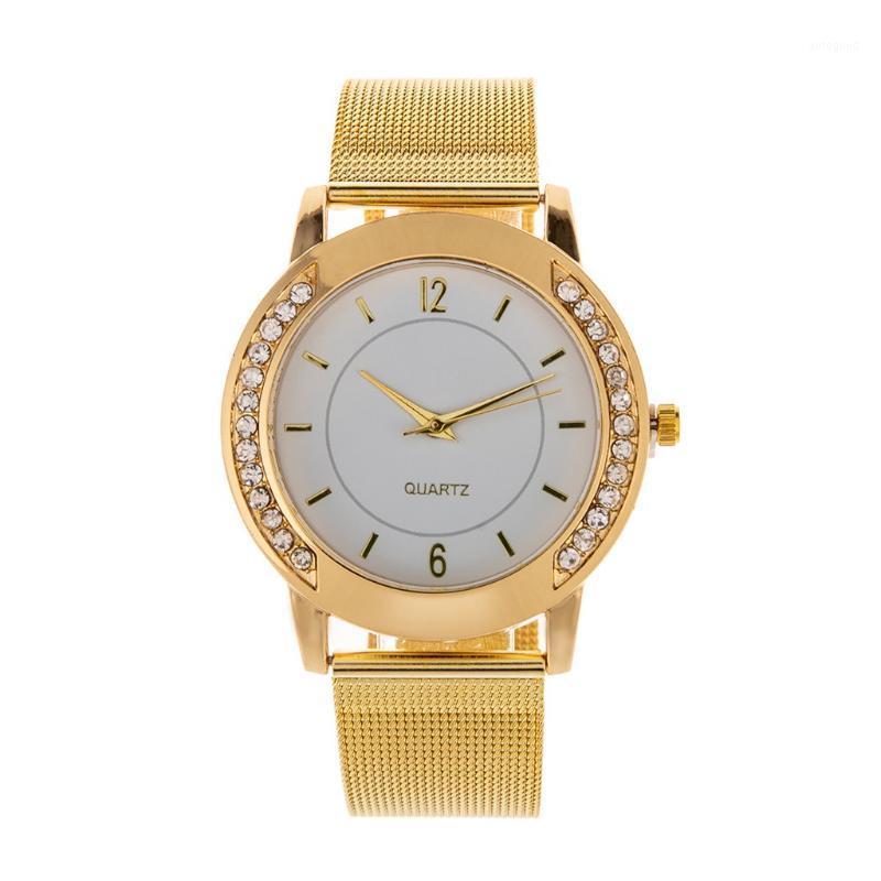 Wristwatches Women's Watch Luxury Gold Crystal Fashion Women Golden Stainless Steel Analog Quartz Wrist Bracelet 201
Wristwatches Women's Watch Luxury Gold Crystal Fashion Women Golden Stainless Steel Analog Quartz Wrist Bracelet 201