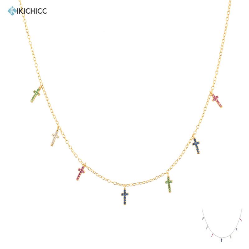 KIKICHICC 925 Sterling Silver Rainbow CZ Zircon Cross Charm Choker Long Chain Necklace Simple Luxury Fashion Jewelry Gift
KIKICHICC 925 Sterling Silver Rainbow CZ Zircon Cross Charm Choker Long Chain Necklace Simple Luxury Fashion Jewelry Gift