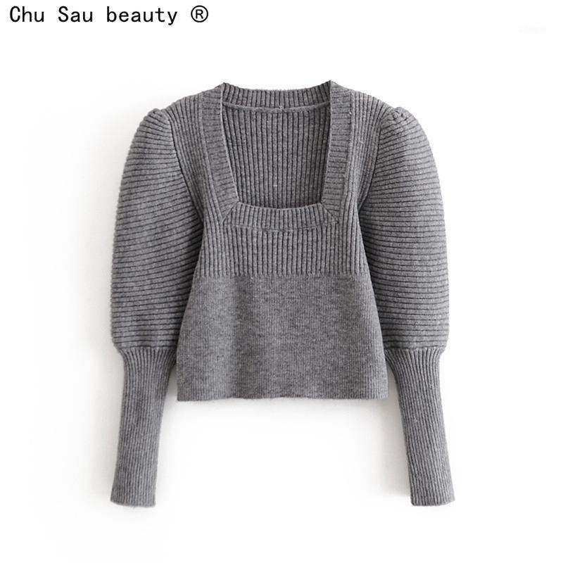 Korean new fashion 2020 fall winter vintage puff sleeve square neck short cropped pullovers knitted sweaters for woman jumpers1, Black
Korean new fashion 2020 fall winter vintage puff sleeve square neck short cropped pullovers knitted sweaters for woman jumpers1, Black