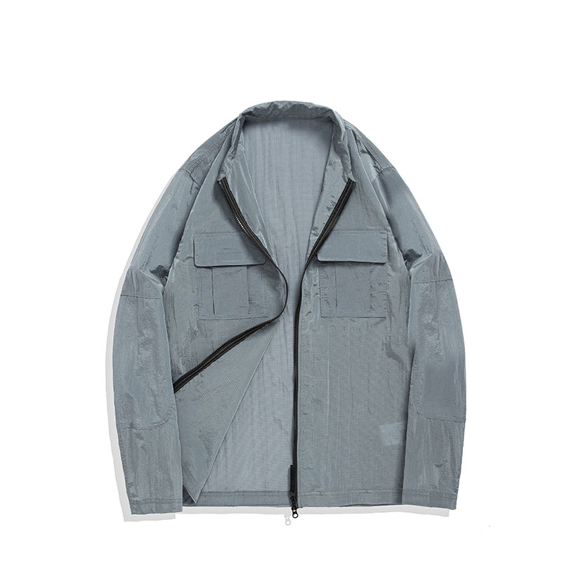 FW spring autumn thin Jacket coat Fashionable brand leisure cross-border special windbreaker Metallic nylon reflective European and American fashion