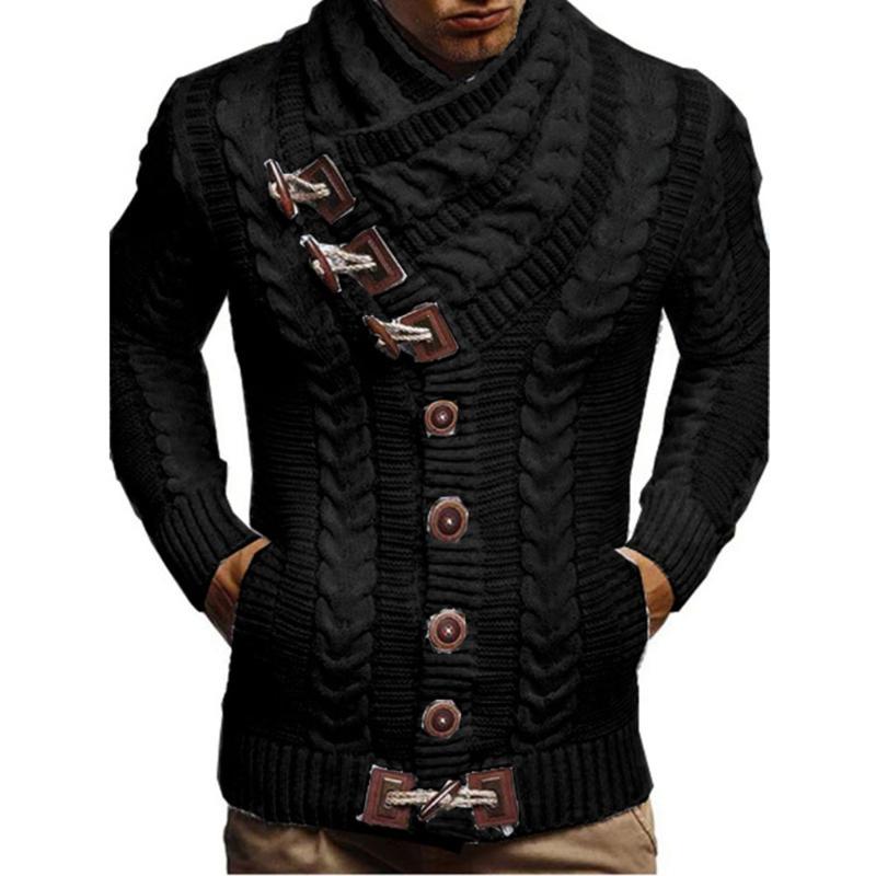 Men's Sweater Spring Autumn New In Fashion Loose Simple Elastic Designer Horn Button Turtleneck Cardigan Long Sleeve Pullover, Black
Men's Sweater Spring Autumn New In Fashion Loose Simple Elastic Designer Horn Button Turtleneck Cardigan Long Sleeve Pullover, Black