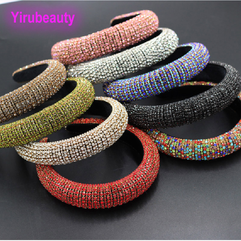 Baroque Rhinestone Headbands Headband European American Catwalk Celebrities Full Diamond Bridal Pearl Headdress