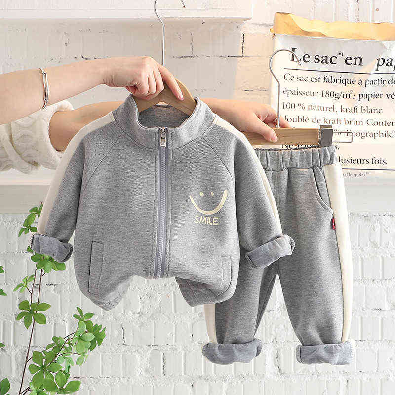 Baby Boy Girl Clothes Sets Children Infant Fashion Pinkycolor Tracksuit New Spring Autumn Toddler Zip-up Jacket+Pants 2pcs Suits Y220310