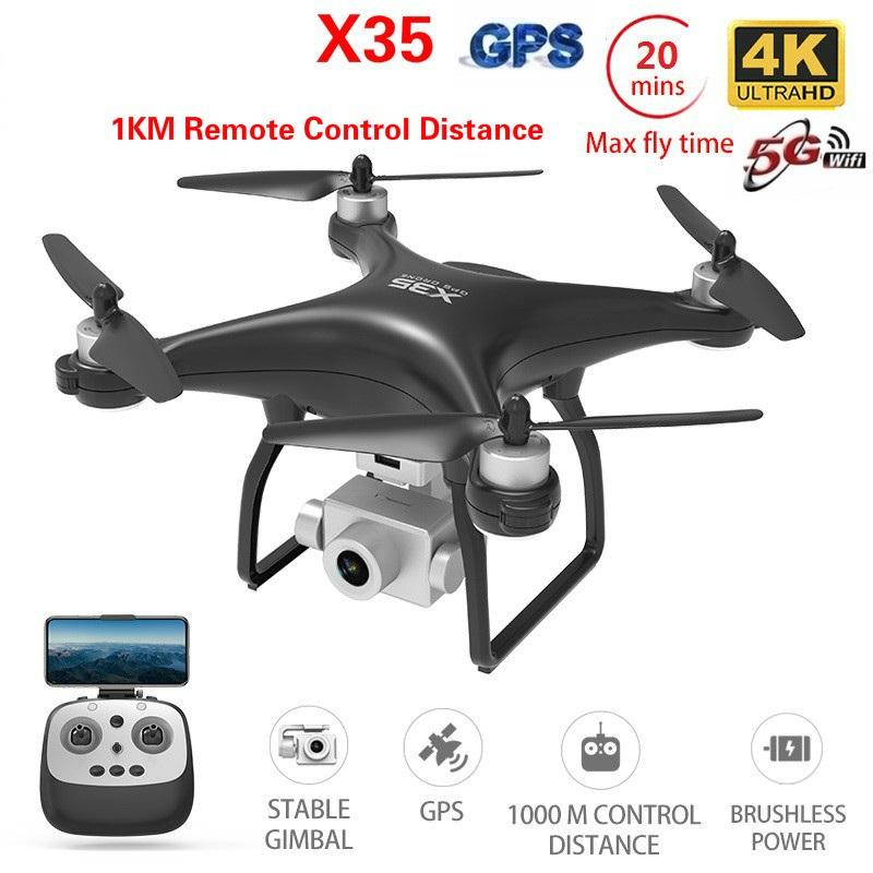RC Drone Toy Recharge Flycam HD4K X35 Black 2000mAH 3150mAH Intellingent GPS 5G Transfer Camera Video LED Light Helicopters
RC Drone Toy Recharge Flycam HD4K X35 Black 2000mAH 3150mAH Intellingent GPS 5G Transfer Camera Video LED Light Helicopters
