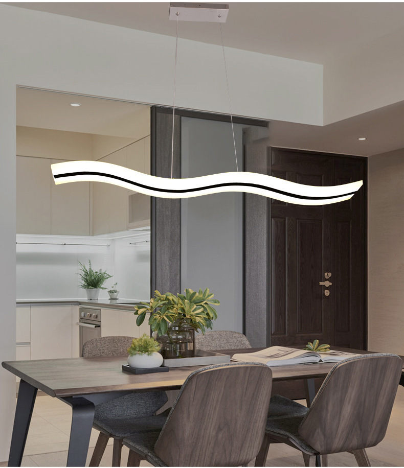 modern creative Pendant Lamps fashion LED living bedroom dining room wavy acrylic Chandelier 90 260 v