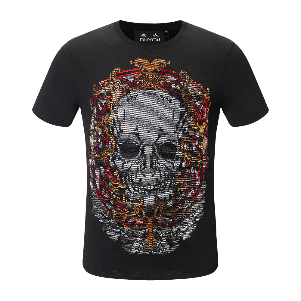 Mens Designer Shirt Men's Summer Tshirt 100% Cotton Breathable Top Tees Fashion Rhinestone Wearing a Spell Skull Printed Gg1f, Black
Mens Designer Shirt Men's Summer Tshirt 100% Cotton Breathable Top Tees Fashion Rhinestone Wearing a Spell Skull Printed Gg1f, Black