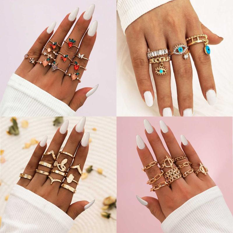 Wgoud Bohemian Vintage Ring Sets Clear Crystal Stone Snake Fruit Chains Opening Ring For Women Jewelry Accessories1, As pic
Wgoud Bohemian Vintage Ring Sets Clear Crystal Stone Snake Fruit Chains Opening Ring For Women Jewelry Accessories1, As pic