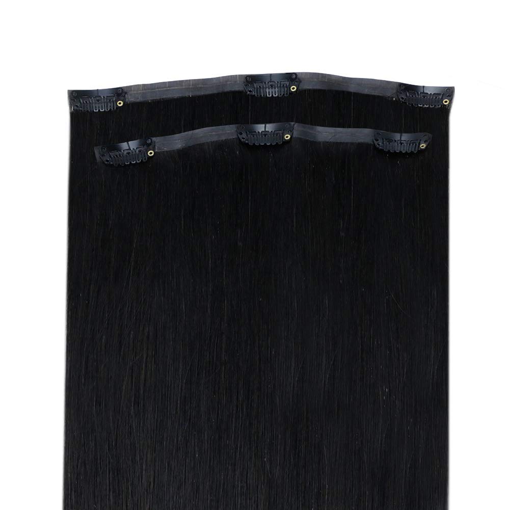 Seamless Human Hair #1B Natural Black Color Invisiable Clip In Extensions Full Head 120G/8Pcs