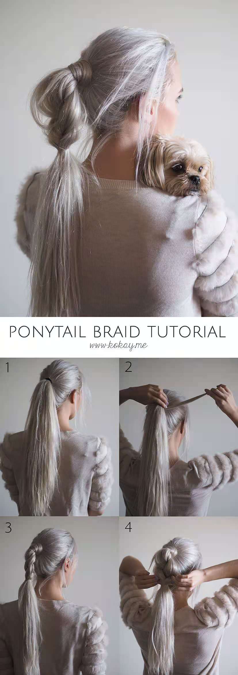 Stunning gray wrap around wire ponytail hairpiece straight wavy white blonde silver highlights pony tail extension long sleek gorgeous real hair fashi