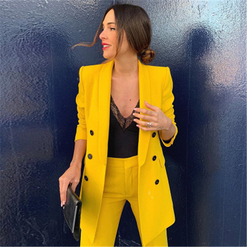 Ladies Suits Pants 1Pcs Sets Fashion Trend Bright Color Yellow Straight Trousers Suit Designer Female Winter New Casual Loose Suits Pants
Ladies Suits Pants 1Pcs Sets Fashion Trend Bright Color Yellow Straight Trousers Suit Designer Female Winter New Casual Loose Suits Pants