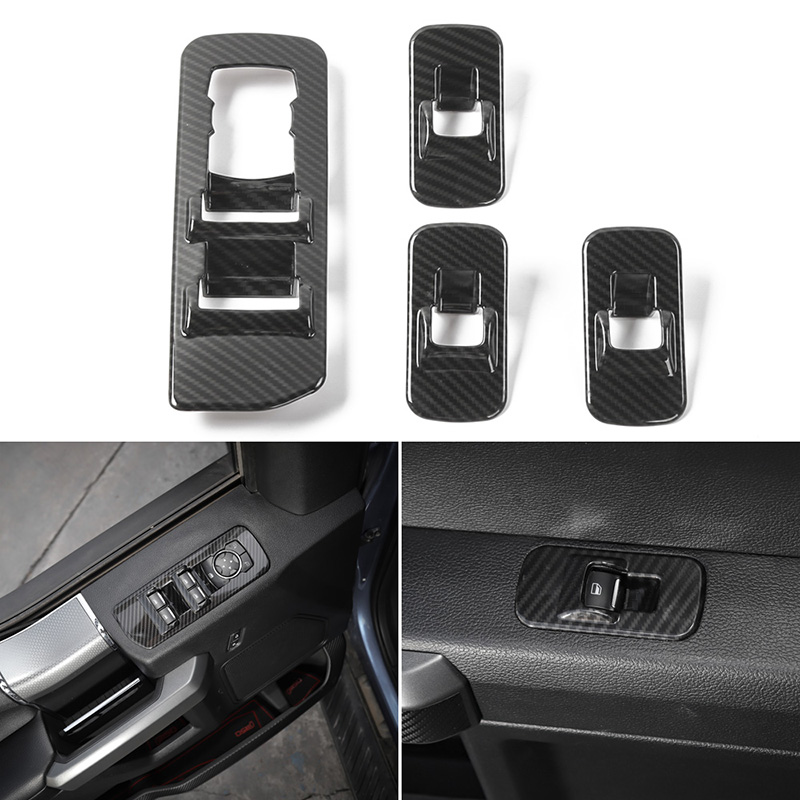 21PCS Carbon Fiber Interior Decoration Accessories Cover Trim For Ford F150 2015+ Car Interior Suite Accessories