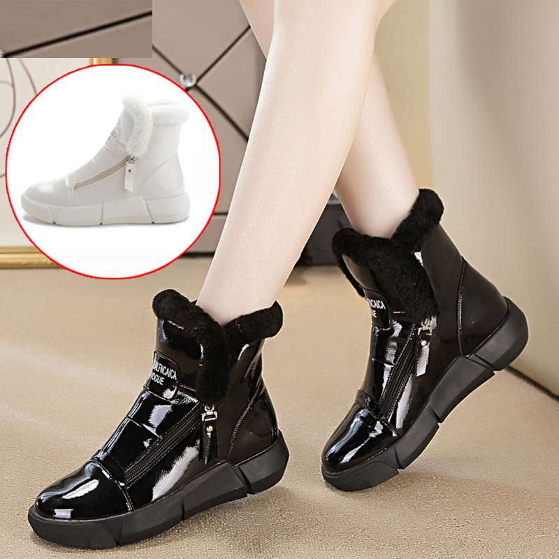 Women winter woman high casual shoes with zipper warm white mujer boots, Black plush new
Women winter woman high casual shoes with zipper warm white mujer boots, Black plush new