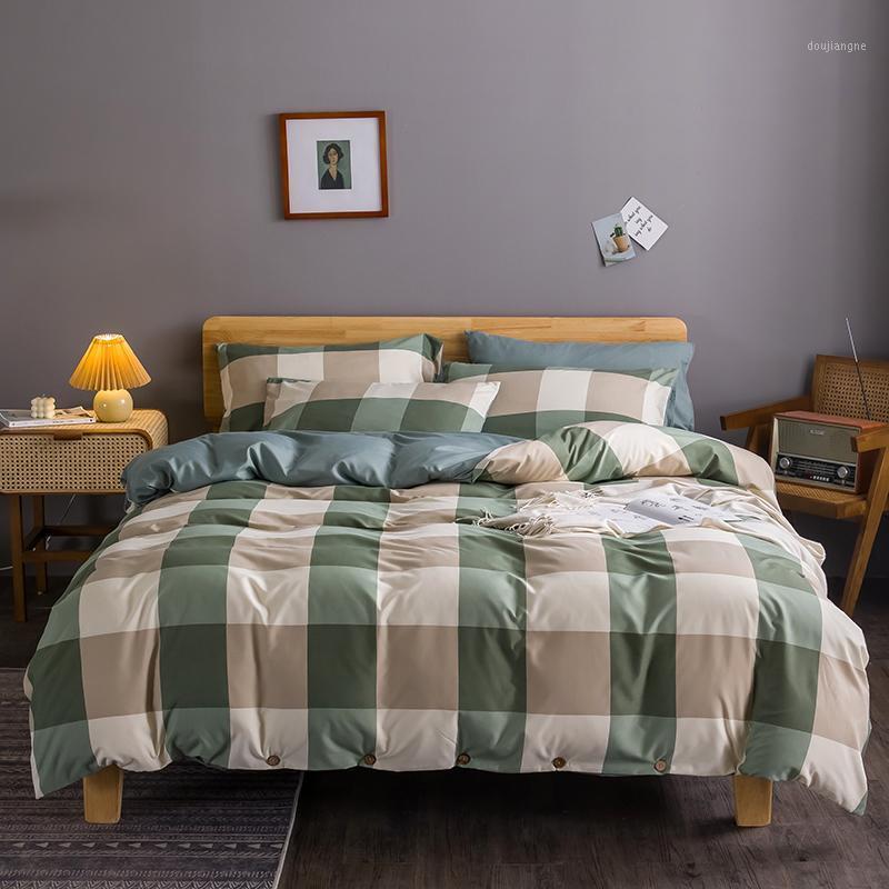 green big plaid bedding set button decorate duvet cover japan style bed linen duvet cover pillowcase bed sheets set1, 04
green big plaid bedding set button decorate duvet cover japan style bed linen duvet cover pillowcase bed sheets set1, 04