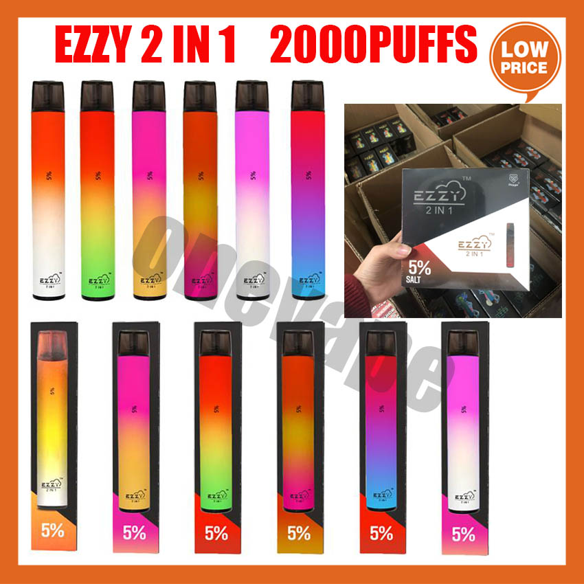 Ezzy 2 In 1 electronic cigarette Design Disposable Vape 900mAh Battery 6.5ml Pod 2000 Puffs PK Air Bar Lux kangvape Onee stick maskking pro 
Ezzy 2 In 1 electronic cigarette Design Disposable Vape 900mAh Battery 6.5ml Pod 2000 Puffs PK Air Bar Lux kangvape Onee stick maskking pro