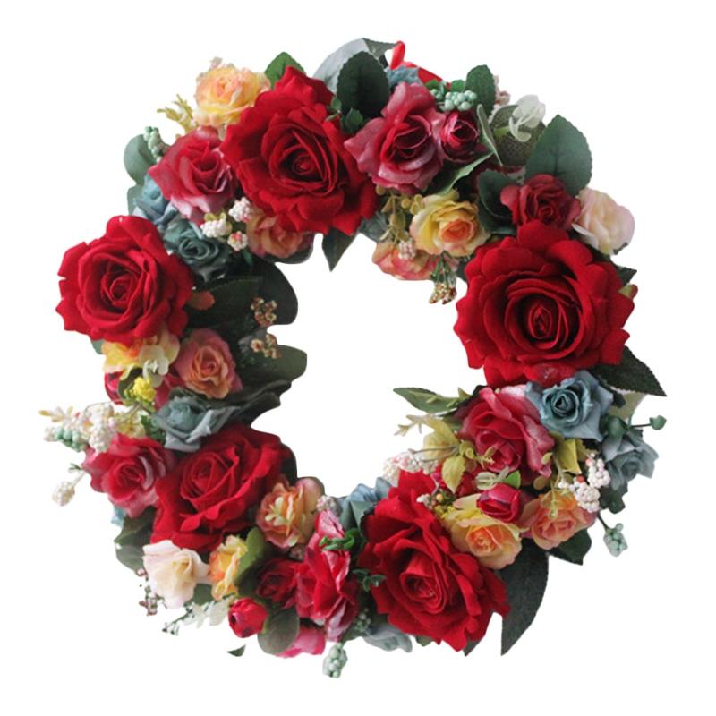 Rose Flower Wreath Handmade Floral Wreath Artificial Spring for Front Door Wall Wedding Party Home Decor, As shown
Rose Flower Wreath Handmade Floral Wreath Artificial Spring for Front Door Wall Wedding Party Home Decor, As shown