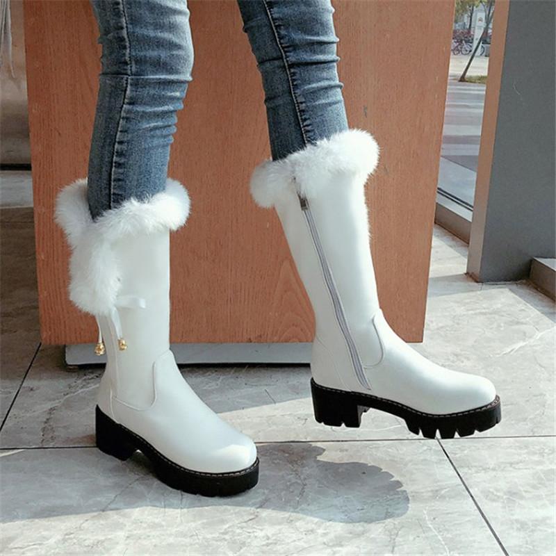 PXELENA Fashion Women Thick Fur Snow Boots 2021 Winter Warm Shoes Zip Platform Chunky Block High Heels Mid Calf Boot Black White
PXELENA Fashion Women Thick Fur Snow Boots 2021 Winter Warm Shoes Zip Platform Chunky Block High Heels Mid Calf Boot Black White