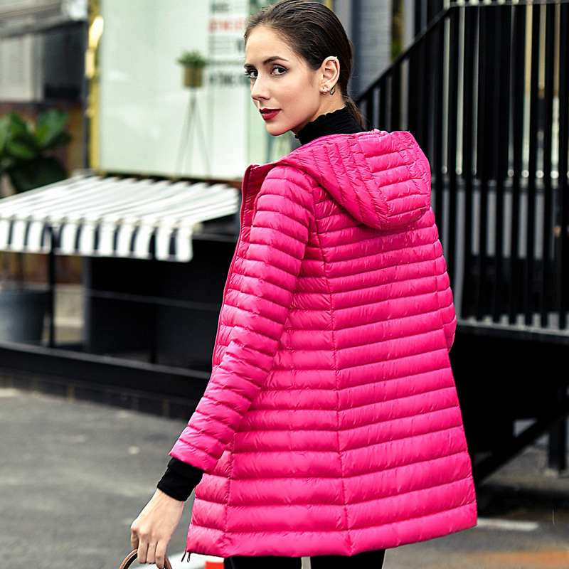 Long Ultra Light 80% White Duck Down Jacket Women Winter Coat Thin Female Winter Slim Long Warm Jacket Windproof Down Coat 4xl T200319