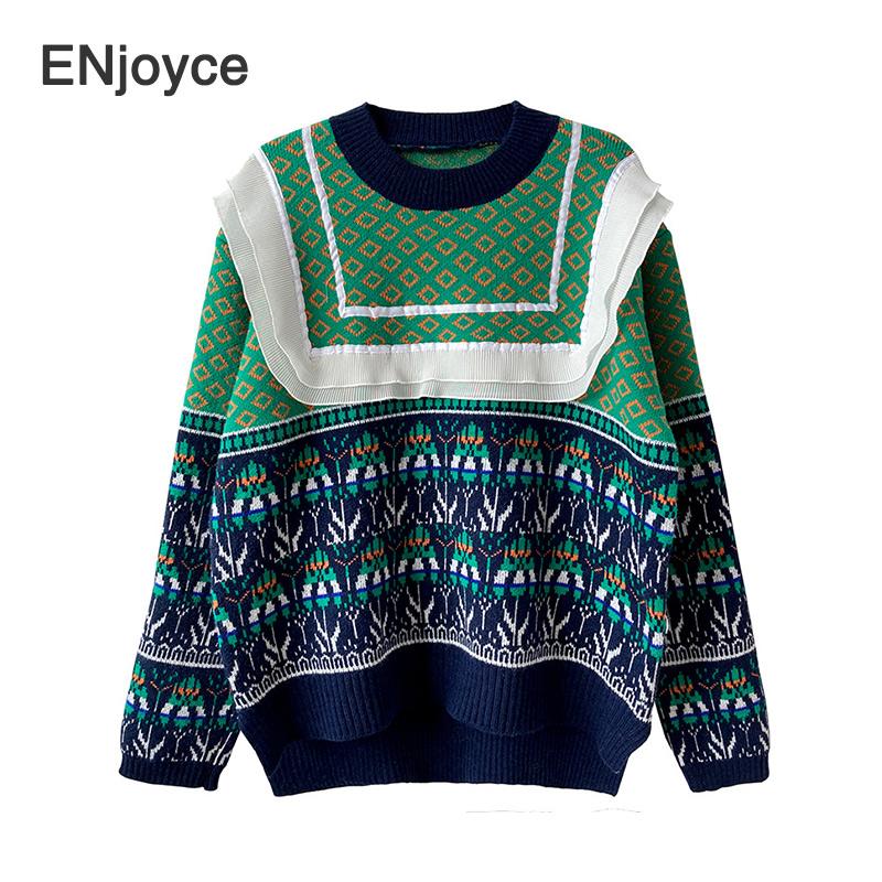 Women 2020 New Vintage Printed Flounce Appliques Sweater Female Sweet Fashion O Neck Lantern Sleeve Knitted Pullovers Chic Tops, Green
Women 2020 New Vintage Printed Flounce Appliques Sweater Female Sweet Fashion O Neck Lantern Sleeve Knitted Pullovers Chic Tops, Green
