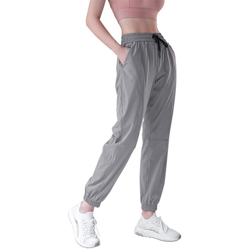 Plus size loose sports running Pants Women summer thin fitness pants yoga women outdoor bottoms loose sports trousers, Black