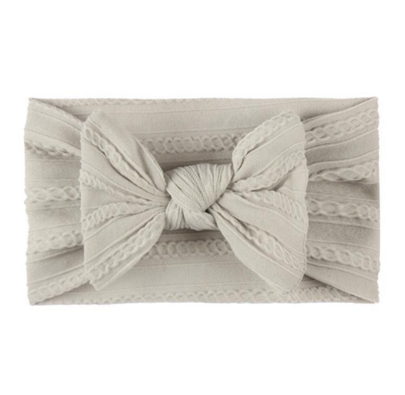 Baby Headband Jacquard Bow Knot Turban Nylon Toddler Girls Head Wrap Solid Wide Headwear Hair Accessories 18 Colors DW6381