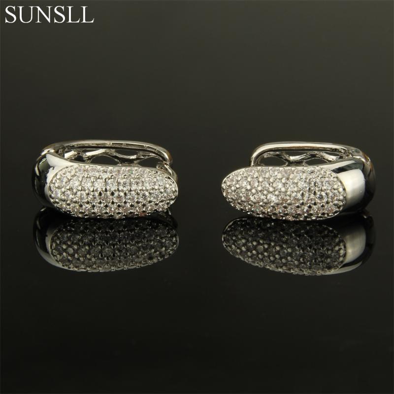 SUNSLL Two Color Copper Pins White Cubic Zirconia Hoop Earrings Women's Fashion Party Jewelry CZ Brincos
SUNSLL Two Color Copper Pins White Cubic Zirconia Hoop Earrings Women's Fashion Party Jewelry CZ Brincos
