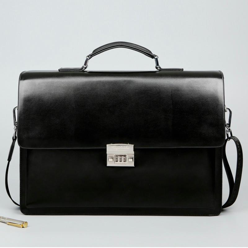 Business Men's Bag Large Capacity Cowhide Leather briefcase Password Lock Shoulder Messenger Bag, Black
Business Men's Bag Large Capacity Cowhide Leather briefcase Password Lock Shoulder Messenger Bag, Black