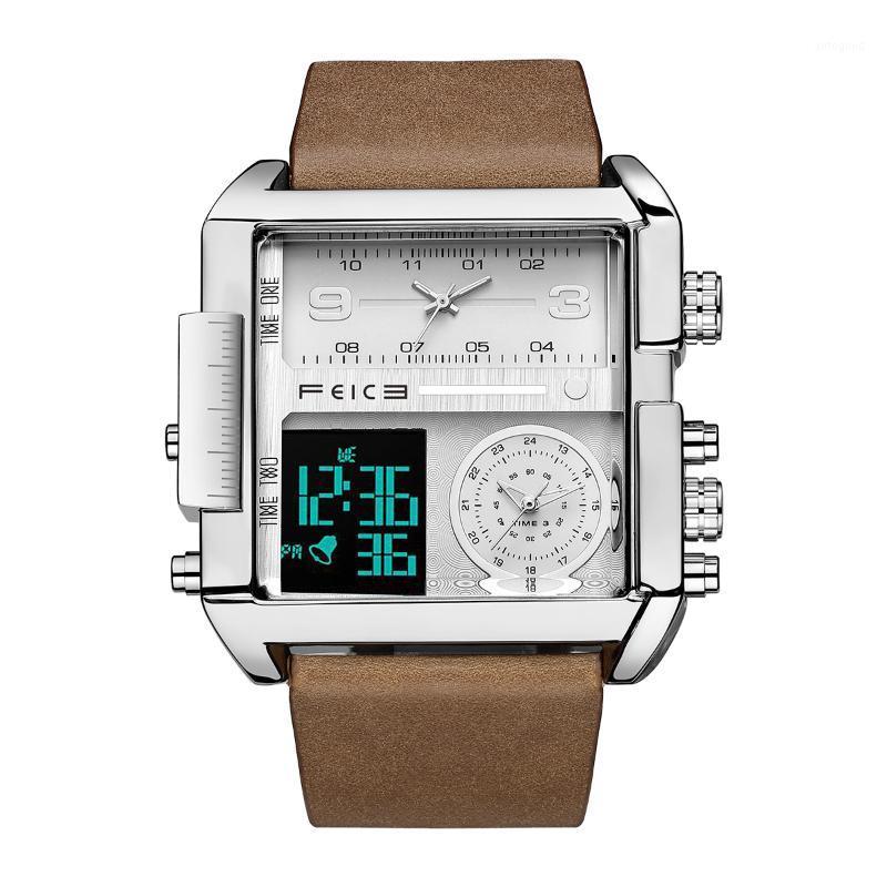 Wristwatches Square Quartz Watch FEICE Imported Men's Original Wristwatch For Men Multifunctional Sport 0301, Brown
Wristwatches Square Quartz Watch FEICE Imported Men's Original Wristwatch For Men Multifunctional Sport 0301, Brown