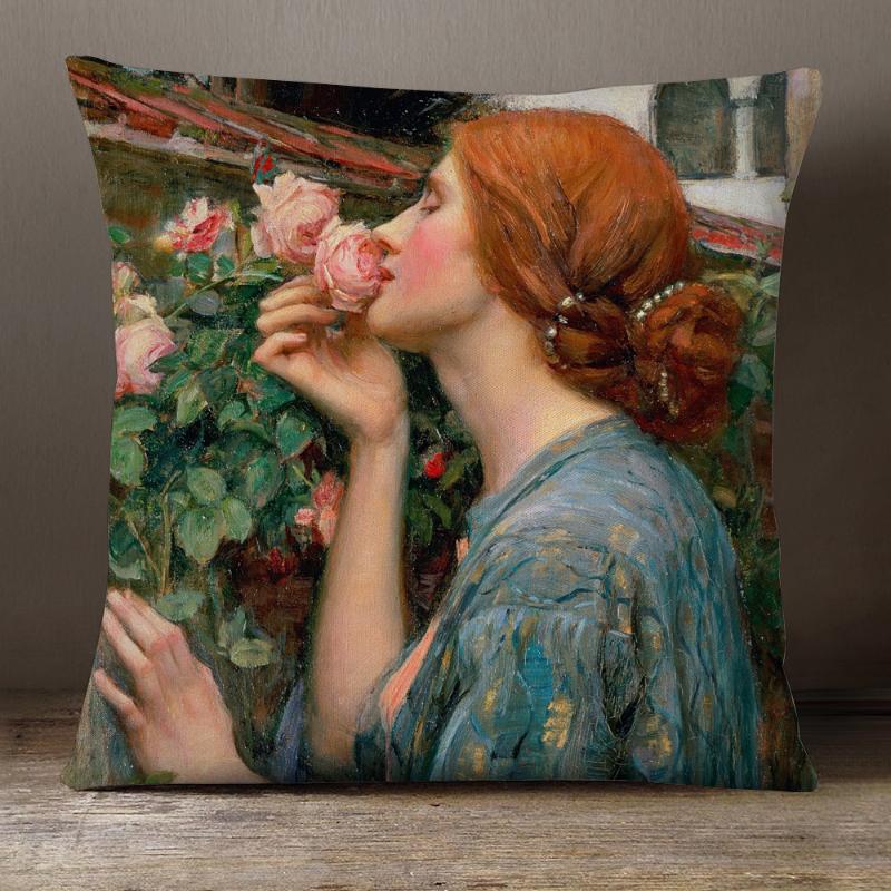 European Retro Vintage Oil Painting Art Cushion Covers Elegant Woman Lady Portraits Cushion Cover Polyester Pillow Case
European Retro Vintage Oil Painting Art Cushion Covers Elegant Woman Lady Portraits Cushion Cover Polyester Pillow Case