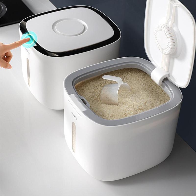 

10KG Kitchen Collection Bucket Insect-proof Moisture-proof Box Rice Sealed Rice Dog Cylinder Storage Case Household Gr T4G0