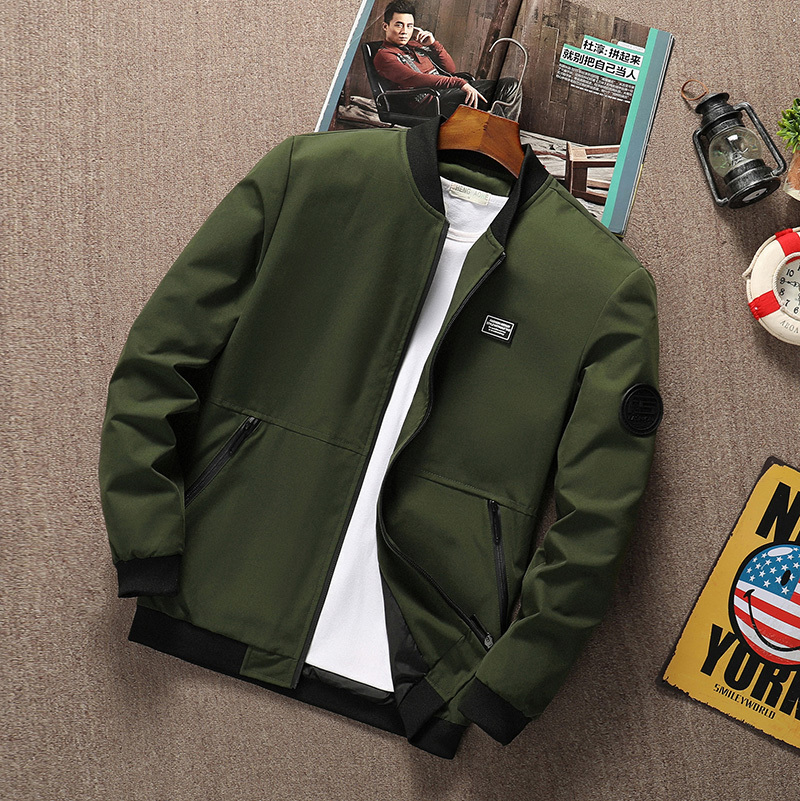 Summer men jacket stand collar long sleeve male Bomber zipper jacket slim fit solid coat high quality size M-6XL Dropshipping 201218