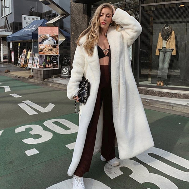 Female winter fur of the fake elegant warm feminine woman woman' coat loose long wool windbreak jacket streetwear GG0U, White
Female winter fur of the fake elegant warm feminine woman woman' coat loose long wool windbreak jacket streetwear GG0U, White