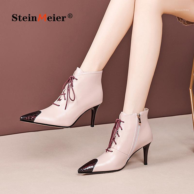 2020 Genuine leather boots thin high heels pointed toe ankle boots autumn winter fashion women pink1, Beige
2020 Genuine leather boots thin high heels pointed toe ankle boots autumn winter fashion women pink1, Beige