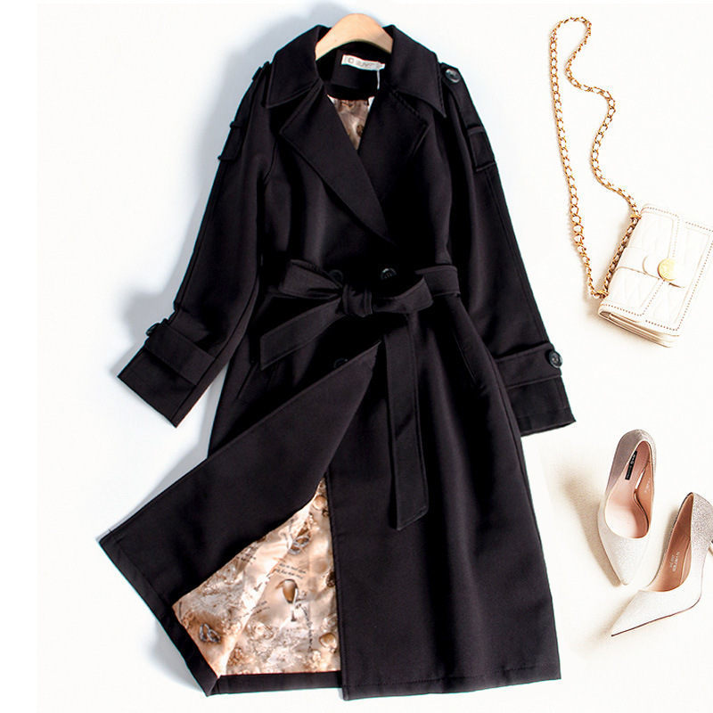 Women Trench Coat 2020 Spring Autumn Fashion Plus Size Slim Long Sleeve Chic Double-Breasted Long Windbreaker Female Outwear 765 T200828