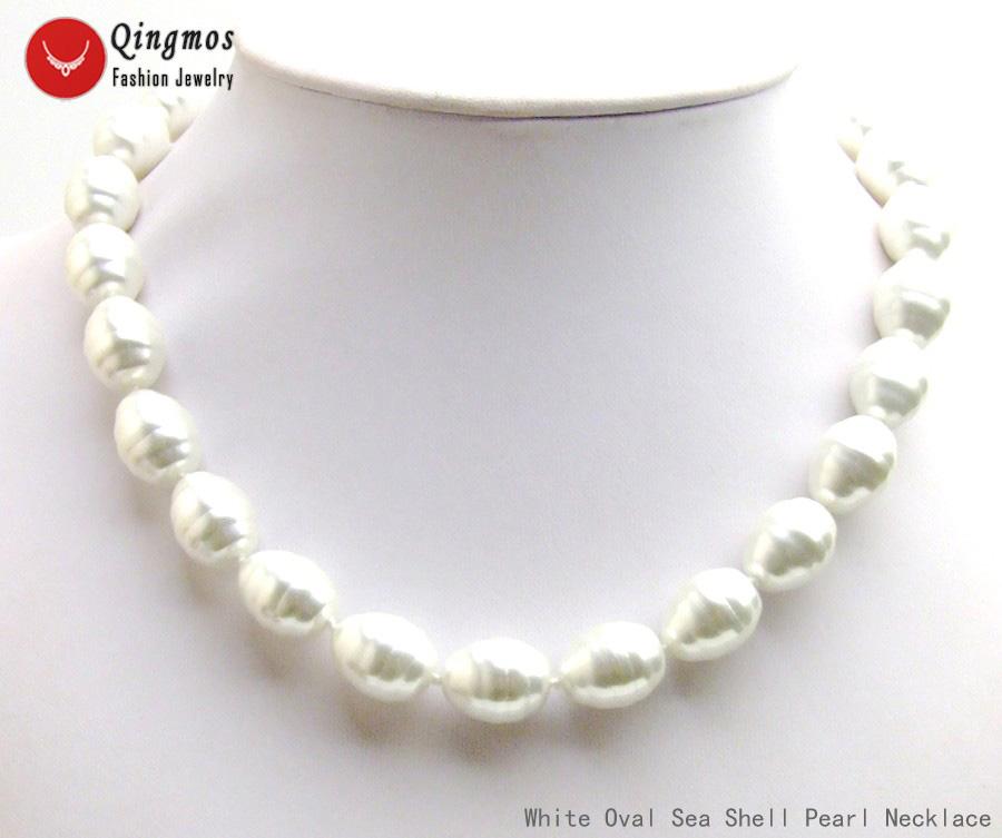 Qingmos White Sea Shell Pearl Necklace for Women with Oval 13*16mm Sea Shell Pearl Necklaces 17" Chokers Fine Jewelry nec6587
Qingmos White Sea Shell Pearl Necklace for Women with Oval 13*16mm Sea Shell Pearl Necklaces 17" Chokers Fine Jewelry nec6587