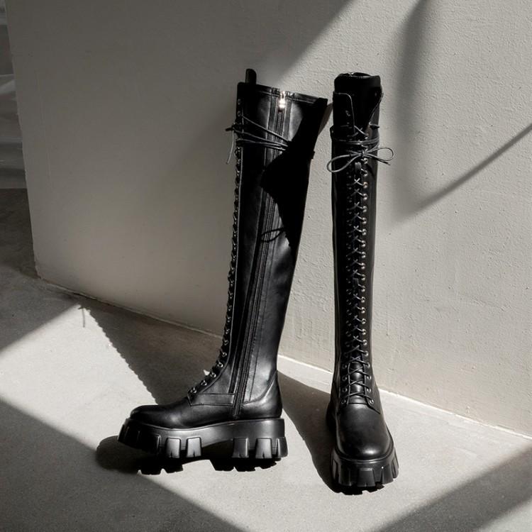 Bright2021 Autumn / Winter Long Tube with Bandage, Thin Over the Knee Elastic Boots, Knight's and Women's Boots, Black
Bright2021 Autumn / Winter Long Tube with Bandage, Thin Over the Knee Elastic Boots, Knight's and Women's Boots, Black