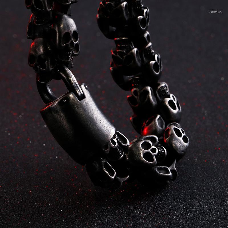 XMAS Gifts Vintage jewelry black stainless steel skeleton Skull Link Chain bracelet bangle 9 inch for mens XAMS gifts1
XMAS Gifts Vintage jewelry black stainless steel skeleton Skull Link Chain bracelet bangle 9 inch for mens XAMS gifts1