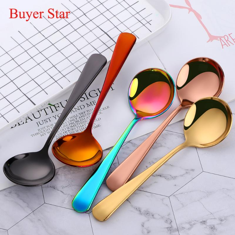 6PCS/lot Colorful Soup Spoon 410 Stainless Steel Dinner Spoon With Short Handle Dessert For Kitchen Tableware Coffee Scoop
6PCS/lot Colorful Soup Spoon 410 Stainless Steel Dinner Spoon With Short Handle Dessert For Kitchen Tableware Coffee Scoop