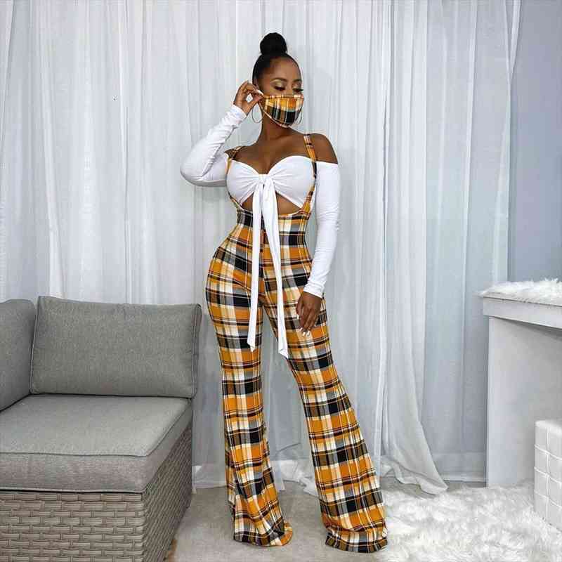 Plaid Jumpsuit Two Piece Set Women Bodycon Crop Top Long Sleeve Bowknot Tops Romper Pants Autumn Sexy Overalls Suits, Black;white
Plaid Jumpsuit Two Piece Set Women Bodycon Crop Top Long Sleeve Bowknot Tops Romper Pants Autumn Sexy Overalls Suits, Black;white