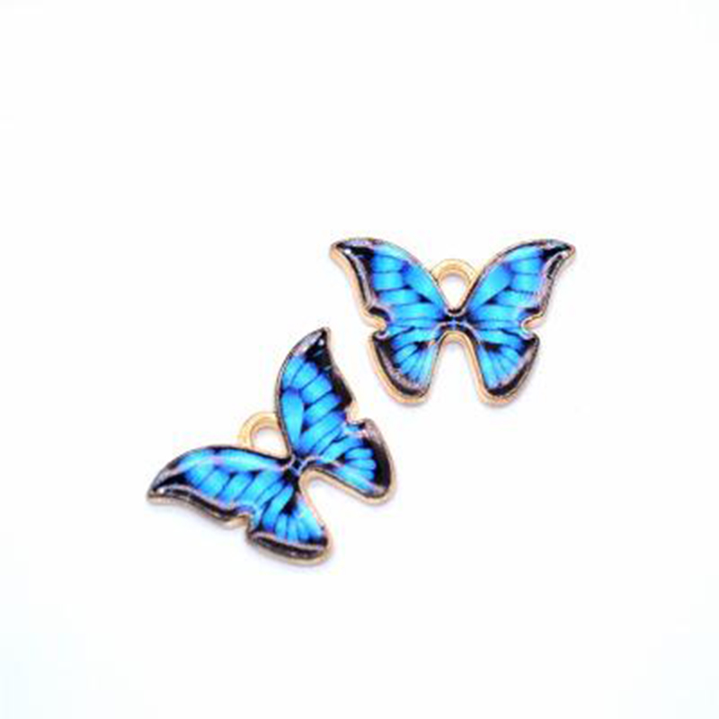 Colorful Butterfly Charms Pendant 100pcs/ Lot Charms 21*15MM Enamel Animal Charm Pendants Fit for Necklace Bracelet DIY Jewelry Making