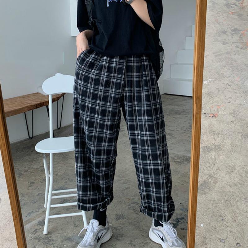 Plaid Pants Women Casual Chic Oversize 3XL Loose Wide Leg Trousers Ins Retro Teens Harajuku Hip-hop All-match Unisex Streetwear, Black
Plaid Pants Women Casual Chic Oversize 3XL Loose Wide Leg Trousers Ins Retro Teens Harajuku Hip-hop All-match Unisex Streetwear, Black