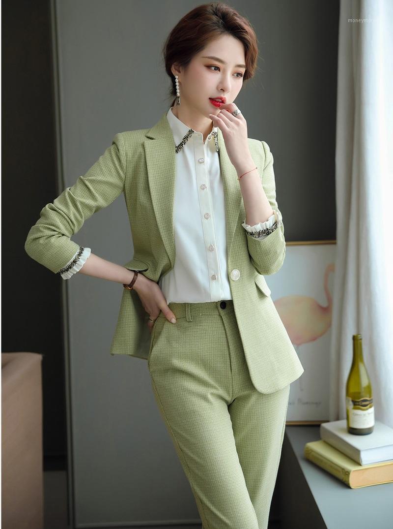 Autumn Winter Formal Uniform Designs Pantsuits Elegant Green for Women Business Work Wear Autumn Winter Styles Blazers Set1
Autumn Winter Formal Uniform Designs Pantsuits Elegant Green for Women Business Work Wear Autumn Winter Styles Blazers Set1