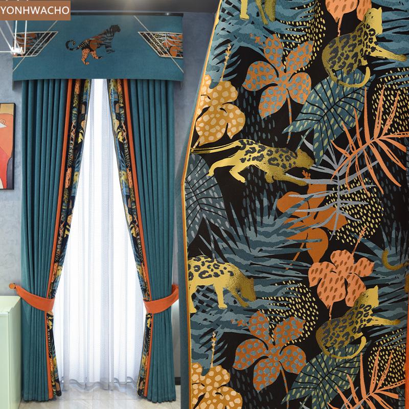 Custom curtain Chenille stitching living room luxury American orange blue cloth blackout curtain valance tulle panel C462
Custom curtain Chenille stitching living room luxury American orange blue cloth blackout curtain valance tulle panel C462