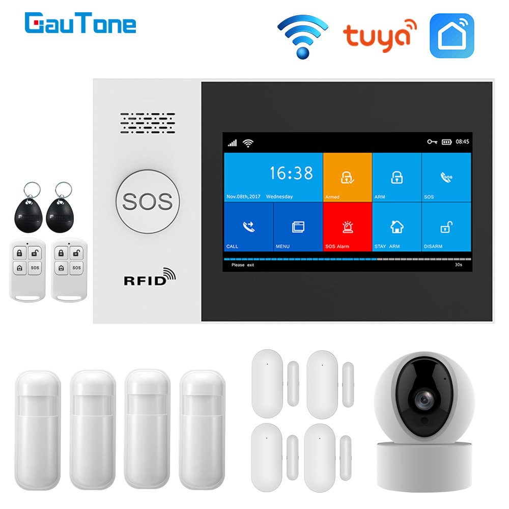 GauTone PG107 Wifi GSM Alarm System for Home Security Alarm Support Tuya APP Remote Contorl Compatible With IP Camera Y1201
GauTone PG107 Wifi GSM Alarm System for Home Security Alarm Support Tuya APP Remote Contorl Compatible With IP Camera Y1201