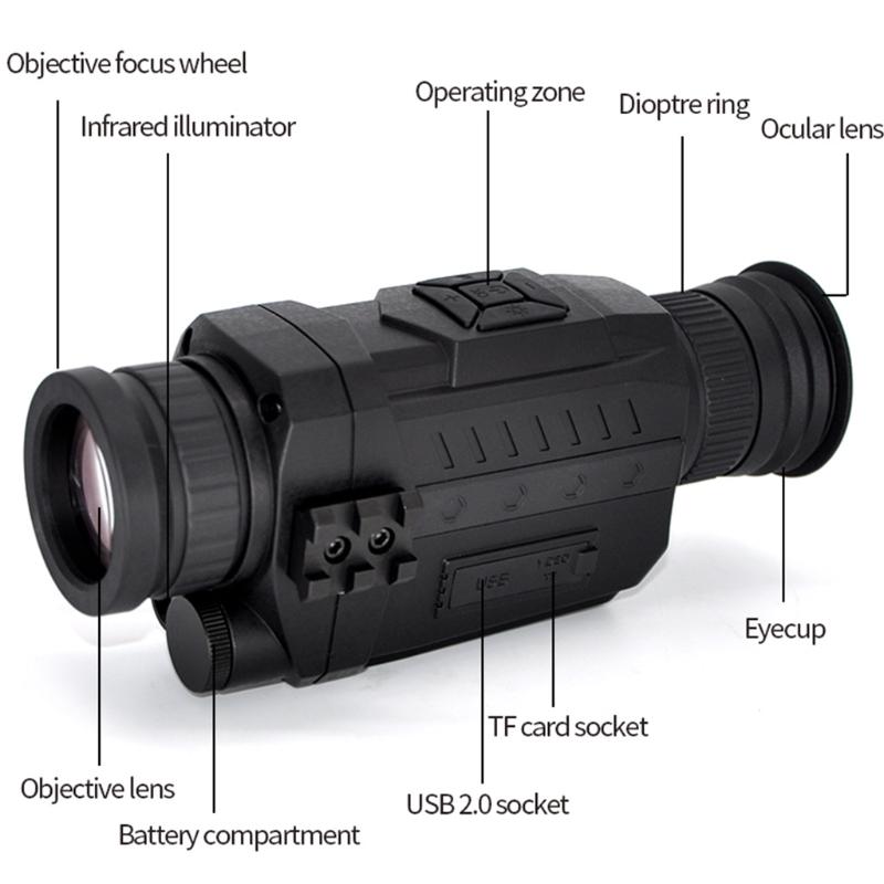 720P Outdoor Infrared Digital Night Vision Monocular 8X Digital Zoom 200M Range 270B, 4nb102990
720P Outdoor Infrared Digital Night Vision Monocular 8X Digital Zoom 200M Range 270B, 4nb102990