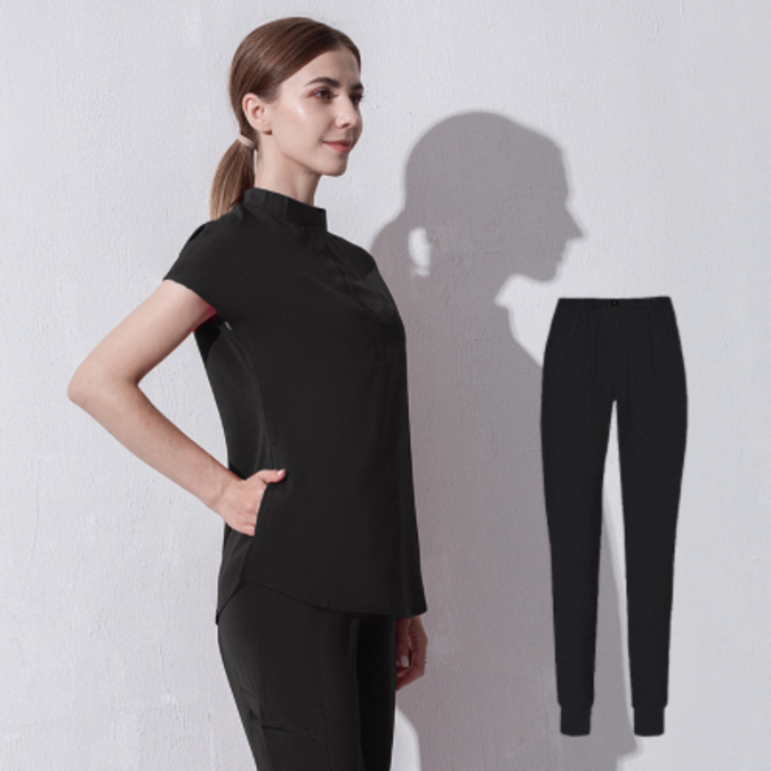 Medigo-017 Style Women Scrubs Tops+pant Men hospital Uniform Surgery Scrubs Shirt Short Sleeve Nursing Uniform Pet grey's anatomy Doctor Workwear