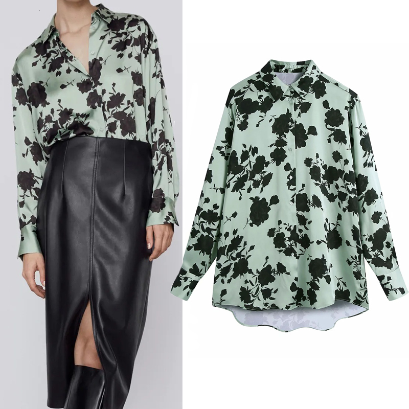 2021 New Top Women Green Satin Long Woman Fall Winter Vintage Printed Collared Button Up Shirt Ladies Elegant Blouse Ghpq
2021 New Top Women Green Satin Long Woman Fall Winter Vintage Printed Collared Button Up Shirt Ladies Elegant Blouse Ghpq