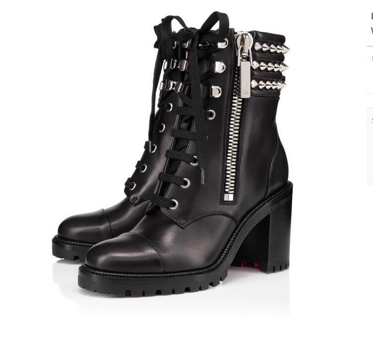Luxury Designer Women's Red Bottom Boot Winter Spikes Ankle Boots Chunky Heels Lug Sole Famous Lady Party Wedding Combat Booties EU35-43
Luxury Designer Women's Red Bottom Boot Winter Spikes Ankle Boots Chunky Heels Lug Sole Famous Lady Party Wedding Combat Booties EU35-43