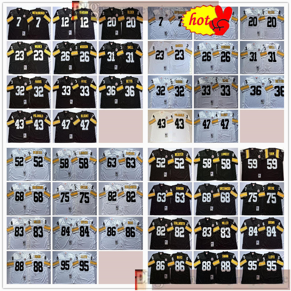 NCAA Football Retro Vintage 7 Ben Roethlisberger Terry Bradshaw Rocky Bleier Mike Wagner Rod Woodson Donnie Shell Franco Harris Jerseys Mens, Black;red
NCAA Football Retro Vintage 7 Ben Roethlisberger Terry Bradshaw Rocky Bleier Mike Wagner Rod Woodson Donnie Shell Franco Harris Jerseys Mens, Black;red