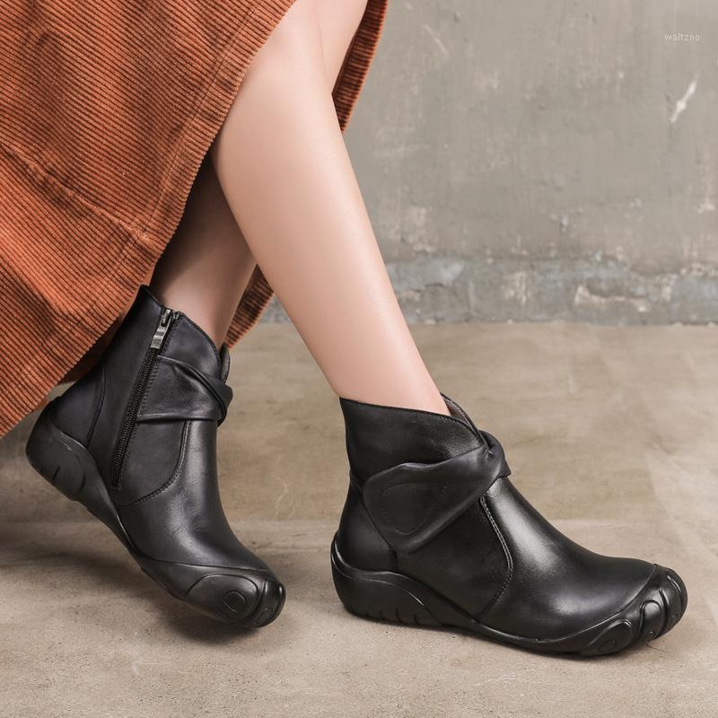 1929-27 Original Retro Handmade Genuine Leather Shoes Thick Bottom Buddha Feet Soft Bottom Magic Stickers Women Boots1, Black
1929-27 Original Retro Handmade Genuine Leather Shoes Thick Bottom Buddha Feet Soft Bottom Magic Stickers Women Boots1, Black